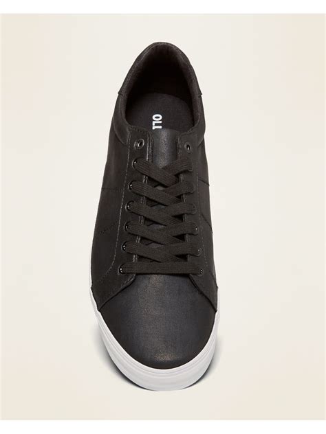 synthetic leather shoes for men|faux leather sneakers for men.